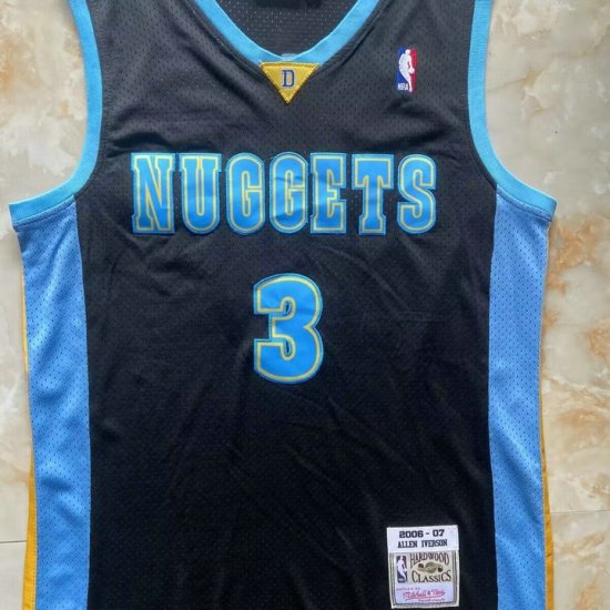 NBA 3 Iverson Nuggets 2006-07 Maillot Marine bleu clair